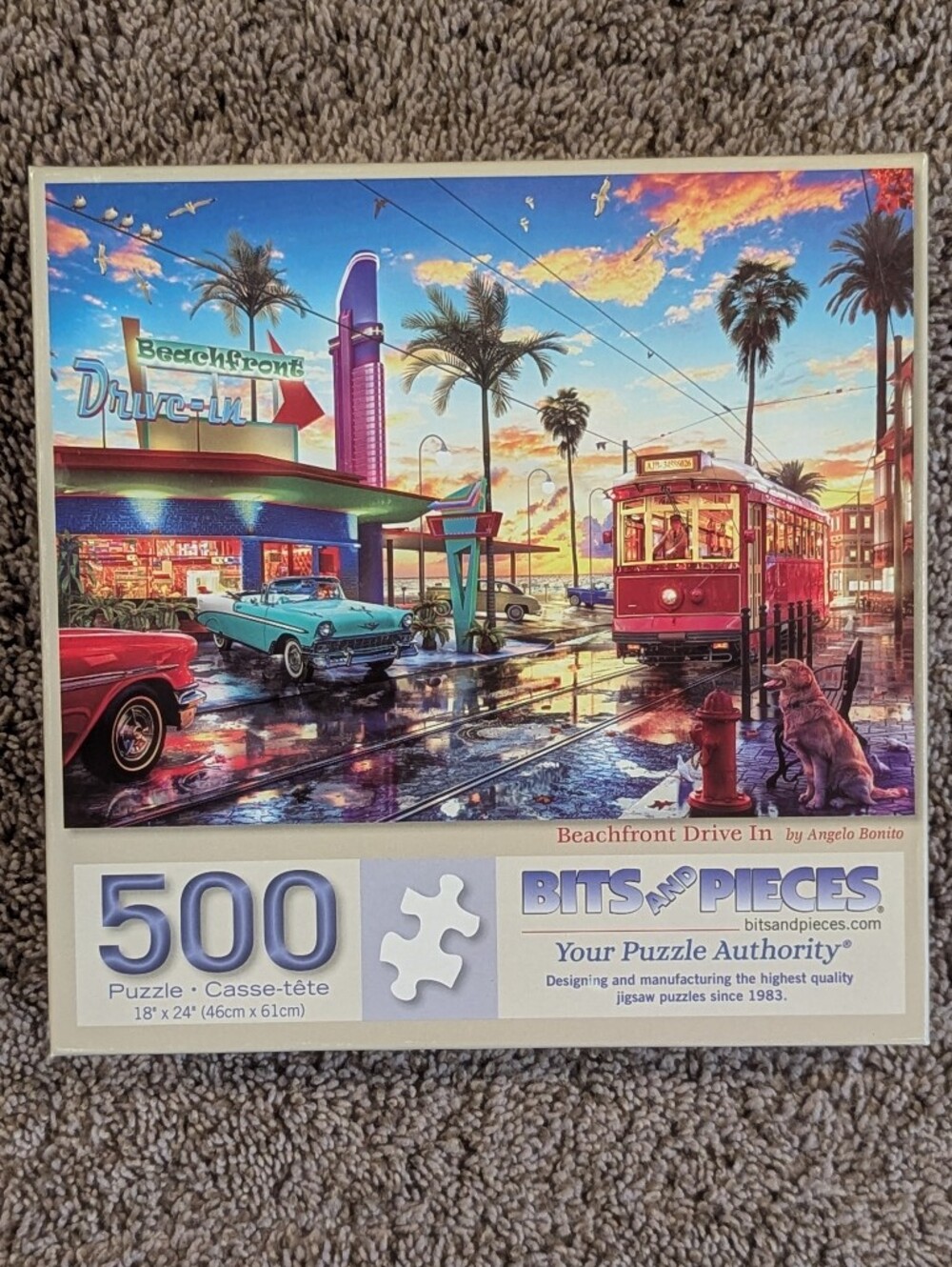 Bits and Pieces Puzzle "Beachfront Drive In" 500-Piece  by Angela Bomino